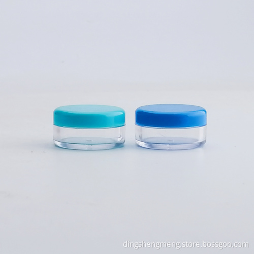 5ml Transparent Cosmetic Cream Jar With Green Cap
